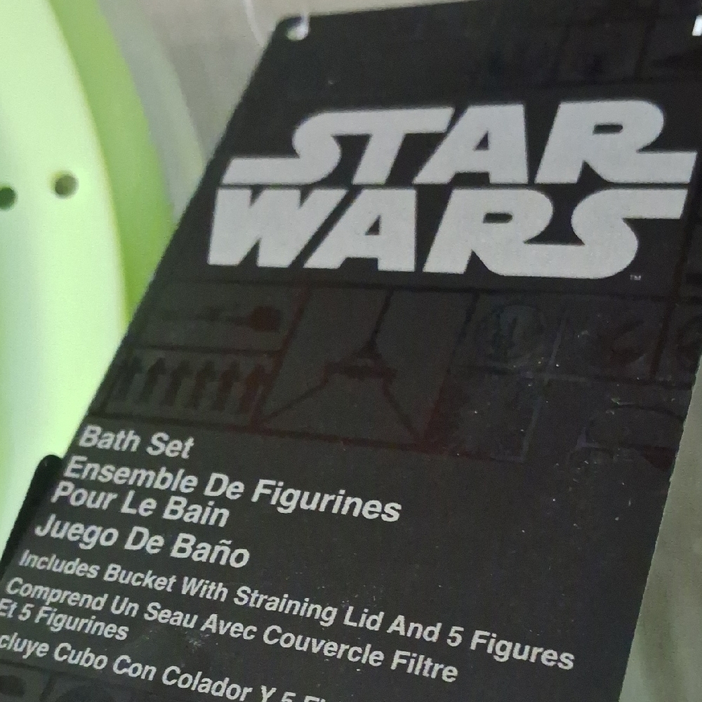Star Wars Bath Set - Light Green/Bucket,and 5 Figures🎉🎉🎉🎉